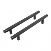  Ручка-скоба мебельная StahlBuro AP2308-128 2шт., BL матовый черный.
