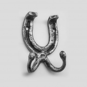 Крючок кованый двойной "Подкова" (серебро) уп. 15 шт.
