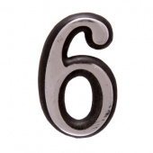 Цифра дверная АЛЛЮР пластик "6" хром