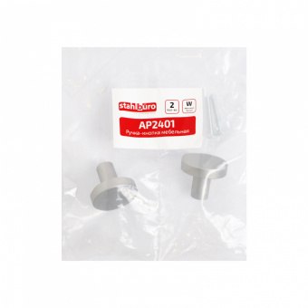 Ручка-кнопка мебельная StahlBuro AP2401 2шт., W матовый белый хром. - fc023489_9993_11ee_8247_00e0ed875fc0_b021e651_f7db_11ee_8258_00e0ed875fc0