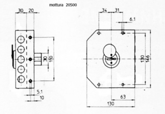 Замок накладной Mottura ЗН-20.500-S левый - 2017_10