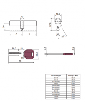 Цилиндровый механизм Code Deco ZM-70-BLM - 2024-12-11_10-45-03