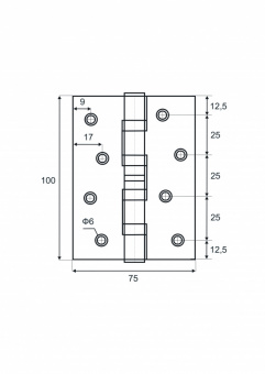 VETTORE петля 100х75х2.5mm-4ВВ MСР (Матовый хром) - ie9hct2n837nkkuaz7bqb3hks7z51lav