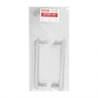 Ручка-скоба мебельная StahlBuro AP2307-128 2шт., W матовый белый хром.  - 7e777e60_981d_11ee_8247_00e0ed875fc0_fba90baf_f7dd_11ee_8258_00e0ed875fc0