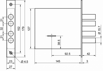 Замок врезной BORDER 82000-ЗВ8-8К/13 - 82000