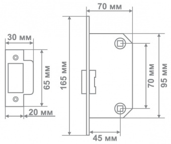 Механизм Медио BAT 7045 square (КВАДРАТ) SN никель (70мм) - 12642_2
