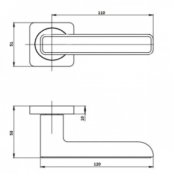 Ручка на квадратном основании VETTORE R06.115-AL SN/CP/WHITE - 13850_2