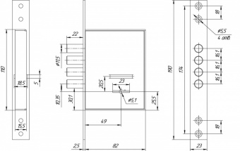 Замок врезной Меттэм ЗВ1 101.0.0 - zv1-101