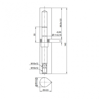 Петля для металлических дверей APECS 140*20-B-ADJ с регулировкой (B2B) - 134242