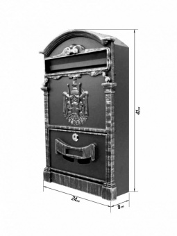 Ящик почтовый MASTER LOCK К-31091 (герб) патина серебро - 11669_2