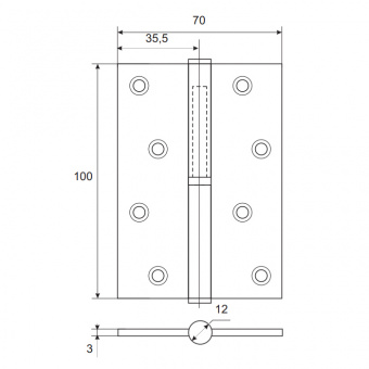 Петля врезная APECS 100*70-B-Steel-BLM-R - 13968-13969