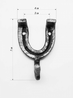 Крючок кованый одинарный "Подкова" (серебро) уп. 15 шт. - 13465_2