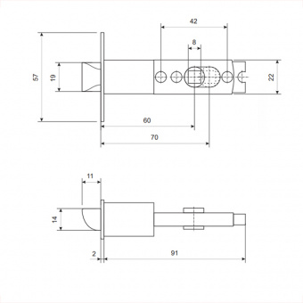 Защёлка VANGER 6072-03-CR - 132662