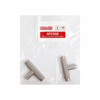 Ручка-кнопка мебельная StahlBuro AP2308 2шт., SN сатин. - 5f7791aa_997f_11ee_8247_00e0ed875fc0_7e5c8cd9_f7db_11ee_8258_00e0ed875fc0