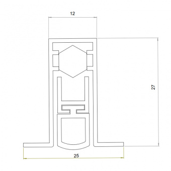 Порог автоматический БОВЕНТ МД, L= 1430 мм (ТЭП) (B2B) - 13970_2