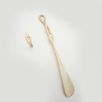 Рожок для обуви "Росток" 45 см крючок в комплекте (слоновая кость) уп. 25 шт - 14493_1