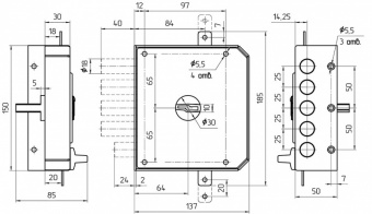 Замок накладной Меттэм ЗН4 032.1.1 (ЗНСП-2Т-Д) (5 ключей) - 5128_2