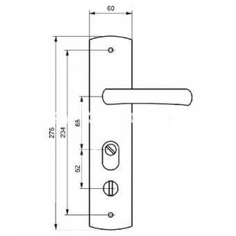 Ручка на планке MASTER LOCK Standart+ (автомат с подсветкой усиленная) Левая - 1900_2
