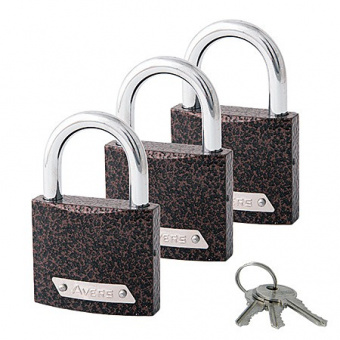 Замки навесные Avers PD-01-50-Blister (3Locks+3Keys) уп. 6/24 шт - 14800