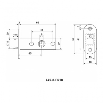АЛЛЮР АРТ L45-8-PR18 SN мат.никель пластик торц.пл - 11010_2