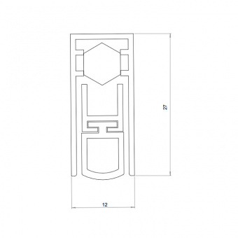 Порог автоматический БОВЕНТ ДД, L= 430 мм (ТЭП) (B2B) - 14357_2