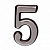 Цифра дверная АЛЛЮР пластик "5" хром
