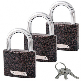 Замки навесные Avers PD-01-63-Blister (3Locks+3Keys) уп. 4/16 шт - 14802
