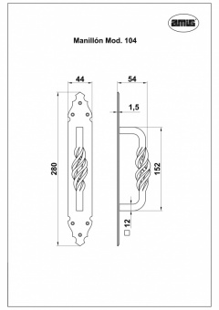 Ручка-скоба AMIG 104-280*45 (черный) 6491 - 213_2