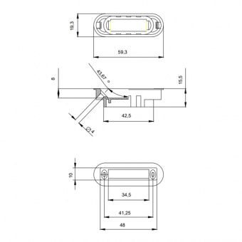 Защёлка врезная с фиксацией CODE DECO 5300-MC-WC-BLM - 5300_sxema2