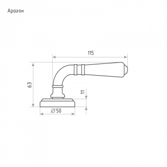 Нора-М Ручка дверная Арагон J (застаренная бронза) - 5445_10