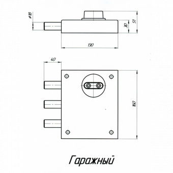 Замок накладной РИГЕЛЬ "ГАРАЖНЫЙ" - 5969_2