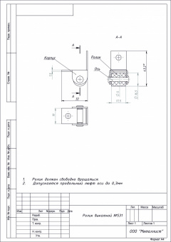 МЕТАЛЛИСТ Ролик выкатной 531 цинк (уп.300 шт.) - rolik-vykatnoy-531-0000000000257