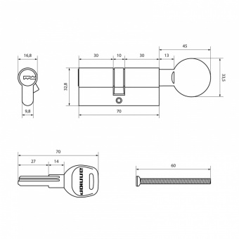 Цилиндровый механизм АЛЛЮР HD FG 70-5К CP (35x35G) хром перф.кл/верт - 7d45d83d_5d11_11ee_823c_00e0ed875fc0_283eac90_e059_11ee_8254_00e0ed875fc0