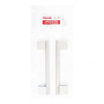 Ручка-скоба мебельная StahlBuro AP2313-128 2шт., W матовый белый хром.  - 0a27f1f9_99a7_11ee_8247_00e0ed875fc0_e4072a3b_f7e1_11ee_8258_00e0ed875fc0