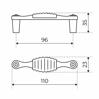 Ручка-скоба мебельная StahlBuro С2496-96 2шт., BL матовый черный.  - 3dc7a22c_bb49_11ee_824d_00e0ed875fc0_14fdba81_02f5_11ef_825a_00e0ed875fc0
