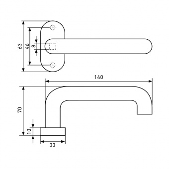 Ручка СТАНДАРТ 0903 SS(60-90) INOX нержавеющая сталь Комплект ручек  - 14696_2