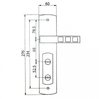 Ручка на планке MASTER LOCK Quatro (автомат) Правая - 1895_2