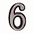 Цифра дверная АЛЛЮР пластик "6" хром