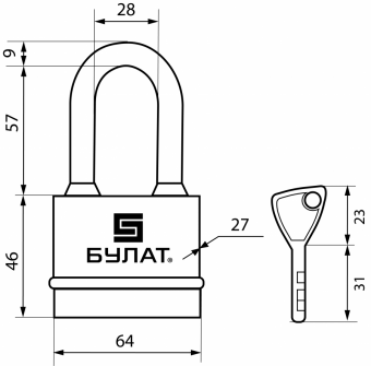 Замок навесной БУЛАТ ВС 3-Н65-01 ПЛ всепогодный 5кл. d=9мм  - a4732430_defc_11eb_8215_00e0ed875fc0_90513544_0afc_11ec_8216_00e0ed875fc0