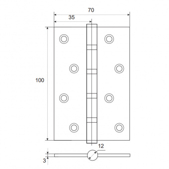 Петля врезная APECS 100*70-B4-Steel-CRM - 15187_2